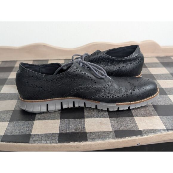 Cole Haan Zero Grand OS Wingtip Oxfords Black/Gray Men's Size 11M - Picture 7 of 16